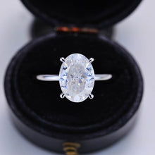 Load image into Gallery viewer, 3.5 Carat Oval Cut Moissanite Ring, Hidden Halo Gold Engagement Ring
