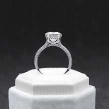 Load image into Gallery viewer, 5 Carat Giliarto Emerald Cut Moissanite Hidden Halo Engagement Ring
