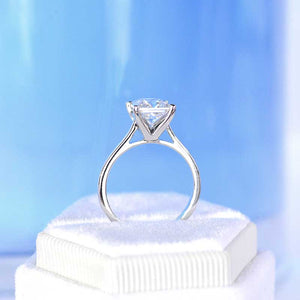 8x8mm Princess Cut Moissanite Diamond  White Gold Giliarto Engagement Ring