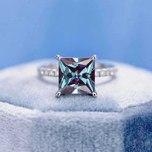 Load image into Gallery viewer, 3 Carat Alexandrite Princess Cut Engagement Gold Ring
