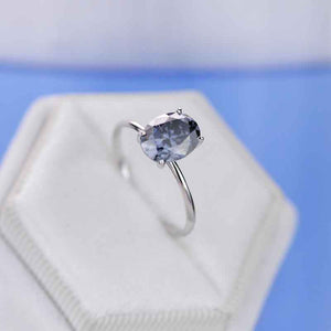 2 Carat Dark  Gray Blue  Moissanite 14K White Gold Engagement Promissory Ring