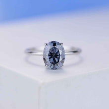 Load image into Gallery viewer, 2 Carat Dark  Gray Blue  Moissanite 14K White Gold Engagement Promissory Ring
