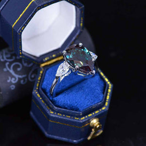 5.5 Pear Cut Alexandrite White Gold Engagement Ring