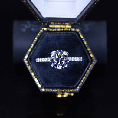 2 Carat Gray Grey Giliarto Moissanite 14K Gold  Engagement Ring