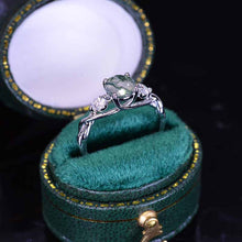 Load image into Gallery viewer, 1.5 Carat Three Stone Genuine Moss Agate Engagement  Ring
