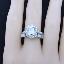 Load image into Gallery viewer, 4Ct Moissanite Engagement Ring Halo Radiant Cut Moissanite Engagement Ring
