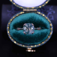 Load image into Gallery viewer, 2 Carat Genuine Moss Agate Leaf Floral Promissory Ring
