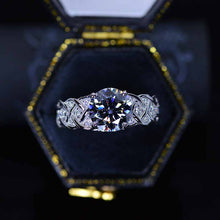 Load image into Gallery viewer, 2.0 Carat Dark Gray  Moissanite  Engagement Ring

