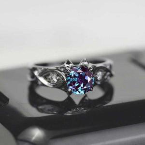 2 Carat 14K Black Gold Alexandrite Celtic Engagement Ring