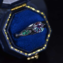 Load image into Gallery viewer, 14K Black Gold Alexandrite Celtic Engagement Ring
