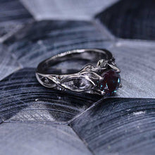 Load image into Gallery viewer, 14K Black Gold Alexandrite Celtic Engagement Ring
