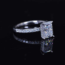 Load image into Gallery viewer, 2 Carat Giliarto Radiant Moissanite Hidden Halo Engagement 14K White Gold Ring
