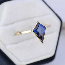 Load image into Gallery viewer, 3 Carat Kite Alexandrite Bezel Solitaire Engagement Ring
