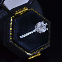 Load image into Gallery viewer, 1 Carat Carat Oval Moissanite Ring, Hidden Halo Gold Engagement Ring
