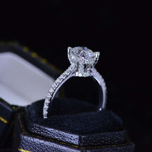 Load image into Gallery viewer, 1 Carat Carat Oval Moissanite Ring, Hidden Halo Gold Engagement Ring

