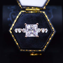 Load image into Gallery viewer, 3.6 Carat Princess Cut Moissanite  Engagement Ring 14K White Gold
