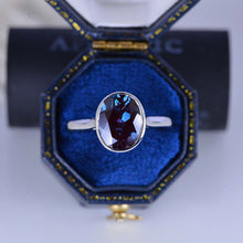 Load image into Gallery viewer, 3 Carat Oval Alexandrite  Bezel Set Gold Engagement Ring
