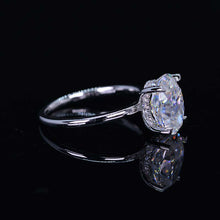 Load image into Gallery viewer, 4 Carat Oval Cut Moissanite Ring, Hidden Halo Gold Engagement Ring
