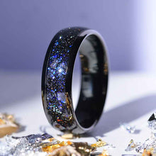 Load image into Gallery viewer,  Giliarto GALAXY  Blue Stardust Tungsten Ring
