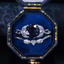 Load image into Gallery viewer, 2 Carat Alexandrite Floral Shank Gold Engagement Ring
