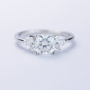 2 Carat Cushion Cut Giliarto Moissanite Diamond White Gold Engagement Ring