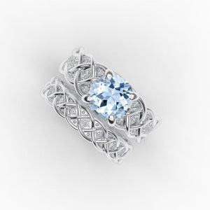 2.0 Carat Aquamarine Engagement White Gold Ring