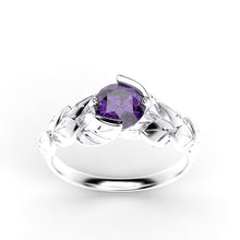 Load image into Gallery viewer, 14K White Gold paloma picasso olive leaf amethyst ring
