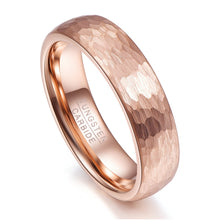 Load image into Gallery viewer, Rose Gold Color Hammered Tungsten Carbide Ring
