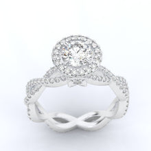 Load image into Gallery viewer, 1.0 Carat Moissanite Halo Twisted Engagement Ring
