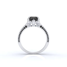Load image into Gallery viewer, Ascella 2.6 Carat Black Diamond White Gold Engagement Ring
