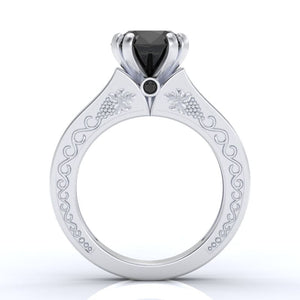 2.0 Carat Black Diamond Engagement Ring