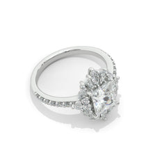 Load image into Gallery viewer, 2 Carat Moissanite Diamond Emerald Cut Halo White Gold Engagement  Ring
