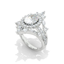Load image into Gallery viewer, 14K White Gold 2 Carat Oval Halo Engagement Ring
