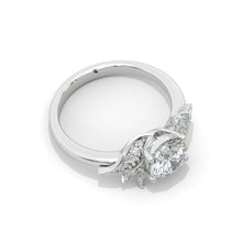 Load image into Gallery viewer, 1 Carat Giliarto Moissanite White Gold Engagement Floral Accented Ring
