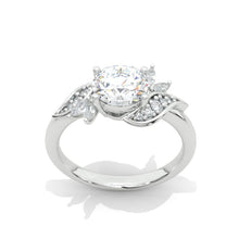 Load image into Gallery viewer, 1 Carat Giliarto Moissanite White Gold Engagement Floral Accented Ring
