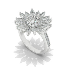 Load image into Gallery viewer, 14K White Gold 4 CTW  Moissanite Halo Cluster  Engagement Ring
