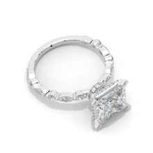 Load image into Gallery viewer, 2.5 Carat Princess Cut Moissanite Diamond  White Gold Giliarto Engagement Ring
