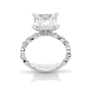 2.5 Carat Princess Cut Moissanite Diamond  White Gold Giliarto Engagement Ring