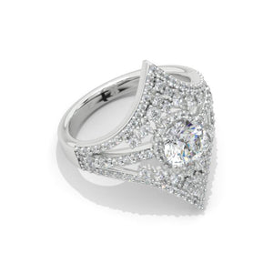 1.0 Carat Giliarto Moissanite Diamond Engagement Ring 14K White Gold