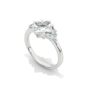 2 Carat Princess Cut Moissanite Diamond  White Gold Giliarto Halo Engagement Ring