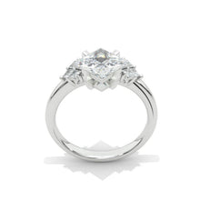 Load image into Gallery viewer, 2 Carat Princess Cut Moissanite Diamond  White Gold Giliarto Halo Engagement Ring
