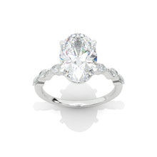 Load image into Gallery viewer, 3 Carat Oval Giliarto Moissanite Hidden Halo Engagement Ring
