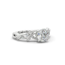 Load image into Gallery viewer, 2 Carat  Moissanite Diamond  Floral  White Gold Engagement  Ring
