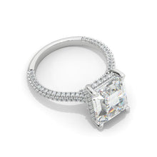 Load image into Gallery viewer, 5 Carat Giliarto Emerald Cut Moissanite Hidden Halo Engagement Ring
