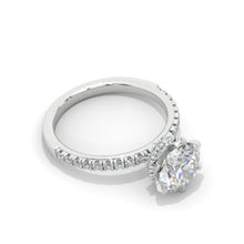 Load image into Gallery viewer, 14K White Gold 2 Carat Round Moissanite Hidden Engagement Ring
