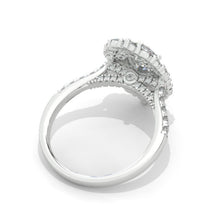 Load image into Gallery viewer, 14K White Gold 3 Carat Oval Moissanite Double  Halo Engagement Ring
