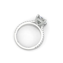 Load image into Gallery viewer, 2 Carat Moissanite Diamond Cushion Cut Hidden Halo White Gold Engagement  Ring
