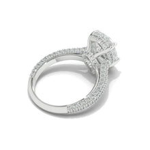 Load image into Gallery viewer, 3 Carat Pear Cut Giliarto Moissanite Hidden Halo Engagement Ring
