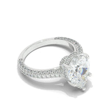 Load image into Gallery viewer, 3 Carat Pear Cut Giliarto Moissanite Hidden Halo Engagement Ring
