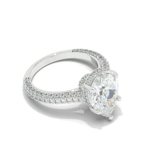 3 Carat Pear Cut Giliarto Moissanite Hidden Halo Engagement Ring